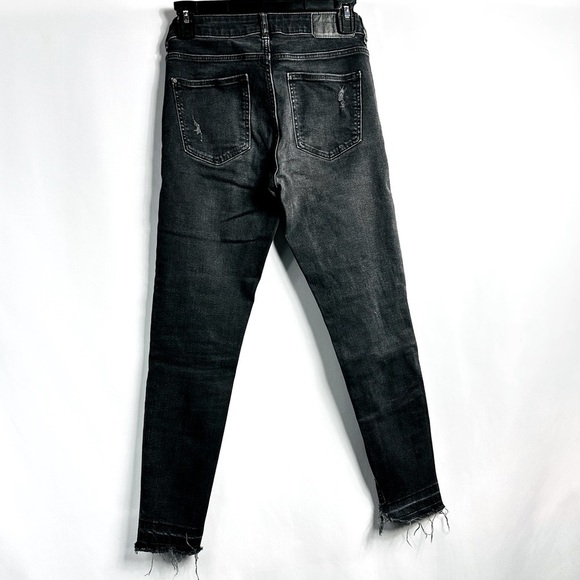 Zara Basic Z1975 US Size 4 Black Wash Distressed Denim Skinny Jeans - Picture 2 of 8